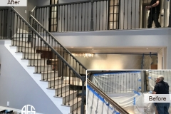 Banisters-Spindles-Stair-cases-wood-work-furniture-restoration-color-change-stain-finish-clear-coat-refinishing